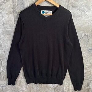 Vintage Quiksilver black V-neck sweater Mens Size M Y2K Skater Surfing
